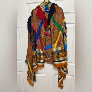 Pierre Louis Mascia
Silk scarf Colorful Patterned Shawl with Fringe New